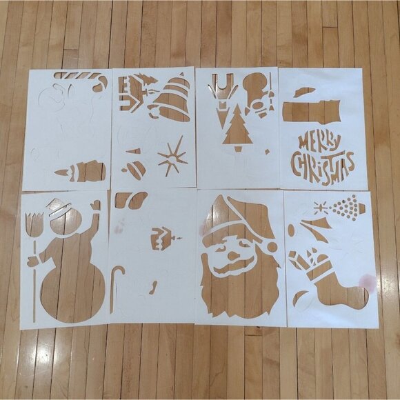 Vintage Holly Trim Christmas Stencils 32 Designs Mirrors & Windows OPENED - Picture 3 of 5